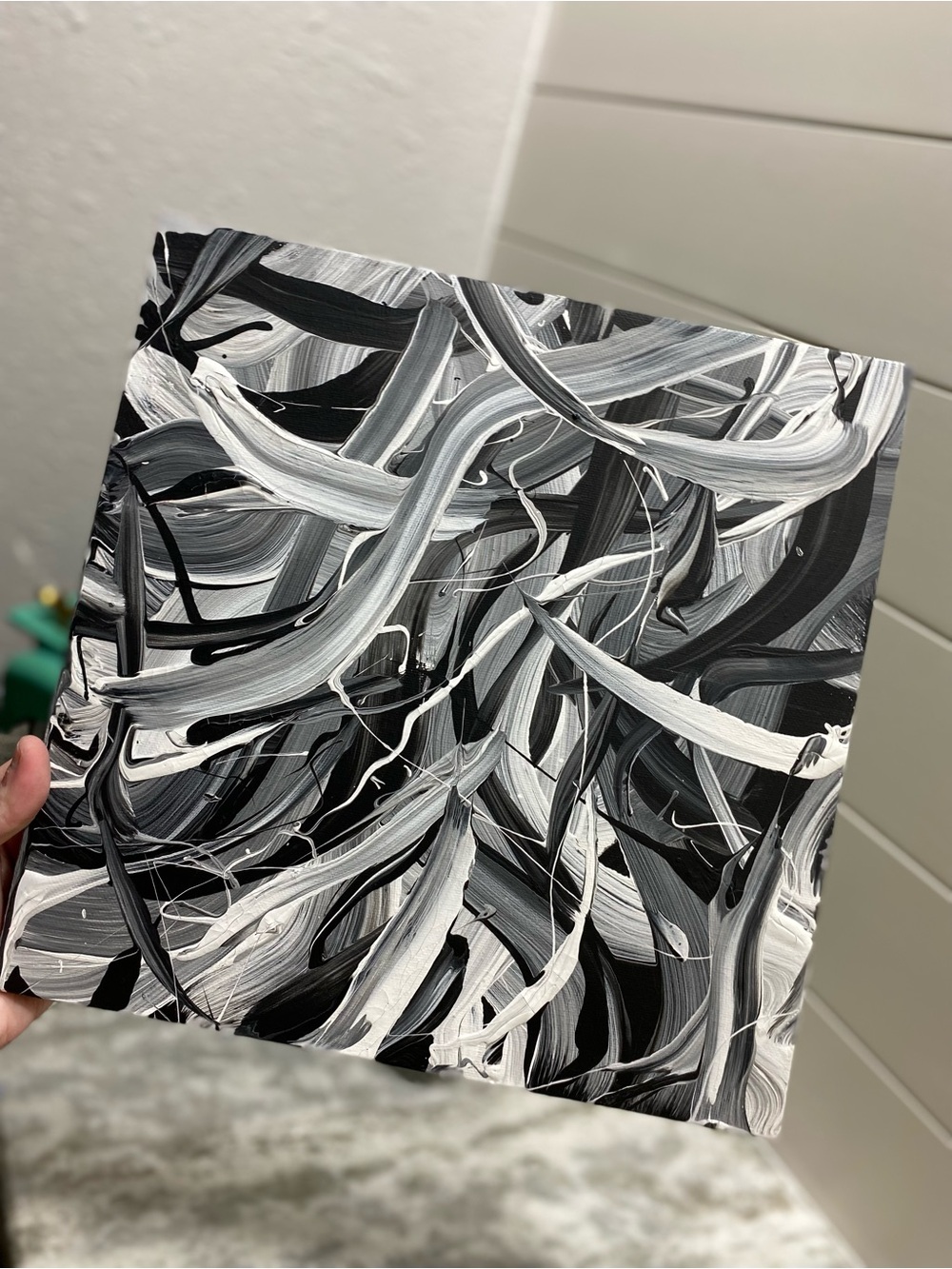 Black & White Abstract Canvas Art - Picture 6 of 7